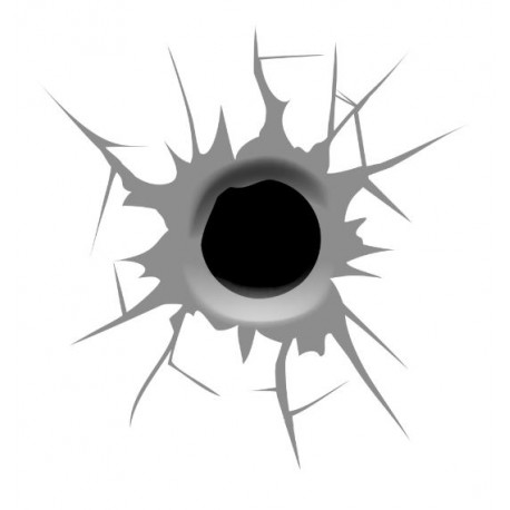 sticker mural choc balle pistolet