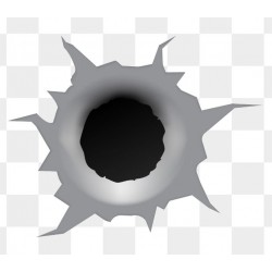 sticker mural impacte de balle bleu blanc