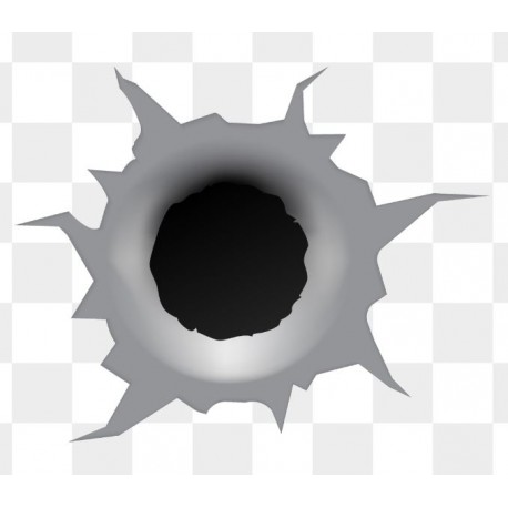 sticker mural impacte de balle bleu blanc