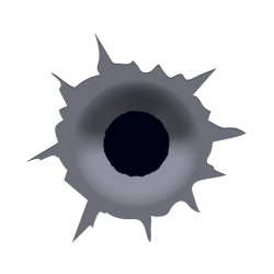 stickers muraux impacte de balle noir et blanc