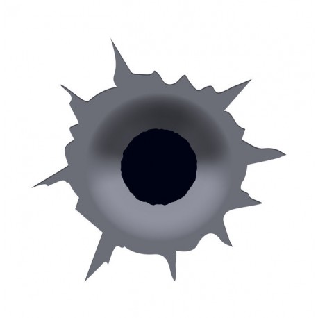 stickers muraux impacte de balle noir et blanc