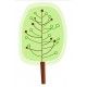 sticker mural arbre orange