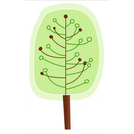 sticker mural arbre orange