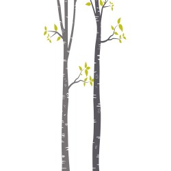 autocollant mural bouleaux