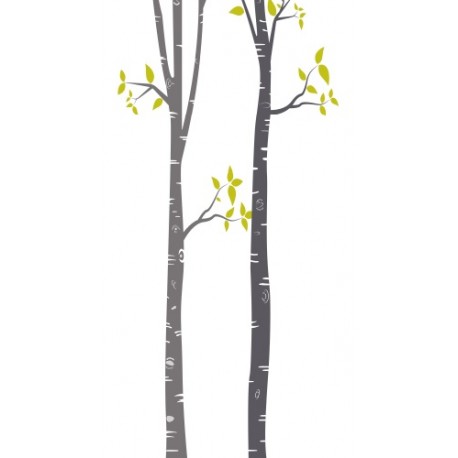autocollant mural bouleaux