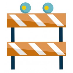 autocollant barriere travaux