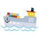 autocollant chambre garcon bateau transport