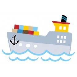 autocollant chambre garcon bateau transport