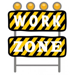 stickers panneau travaux geant