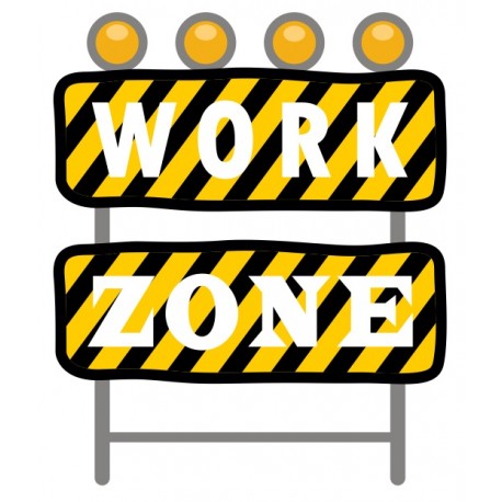 stickers panneau travaux geant