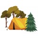 stickers campement foret