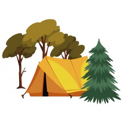 stickers campement foret