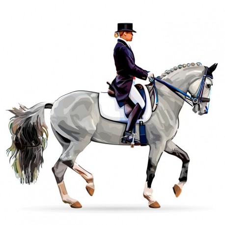 stickers mural cheval dressage
