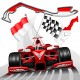 autocollant voiture f1 drapeaux