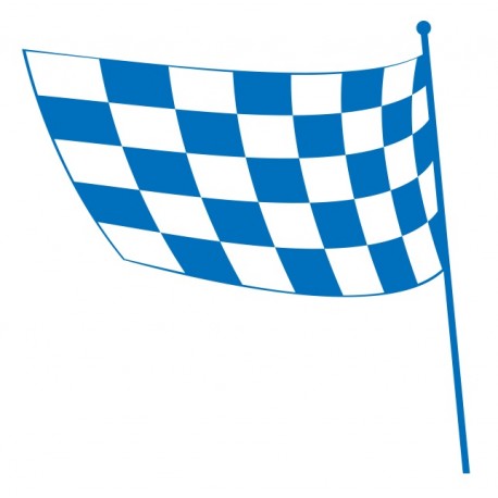 Drapeau De Table Damier F1 - 10 X 15 Cm, Hauteur Totale 30 Cm - Polyester, Socle Plastique Noir - Décoration Intérieure