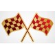 stickers drapeau damier or rouge