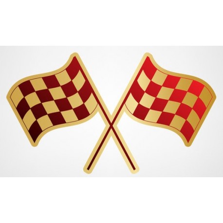 stickers drapeau damier or rouge