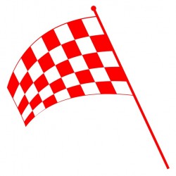 stickers drapeau damier rouge