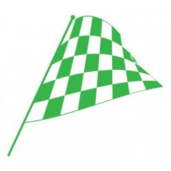 stickers drapeau damier vert
