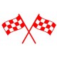 stickers drapeaux damier rouge