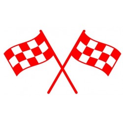 stickers drapeaux damier rouge