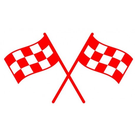 stickers drapeaux damier rouge