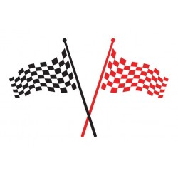 stickers drapeaux damier rouge noir