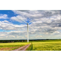 autocollant mural eolienne champ geant