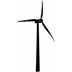 sticker mural eolienne silhouettes