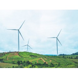 stickers mural eolienne champs geant