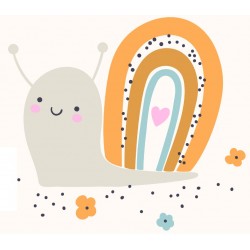 autocollant escargot arc en ciel