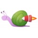 autocollant escargot fusee