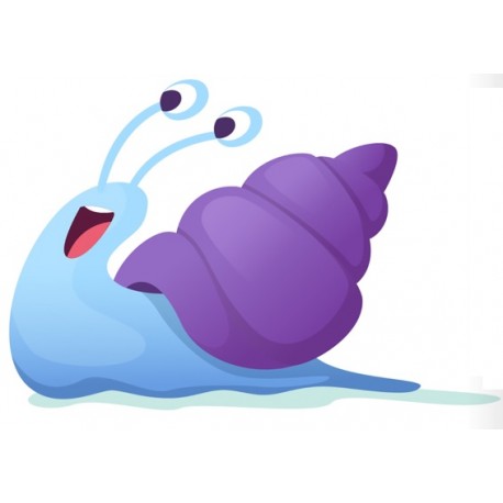 autocollant escargot rapide bleu violet