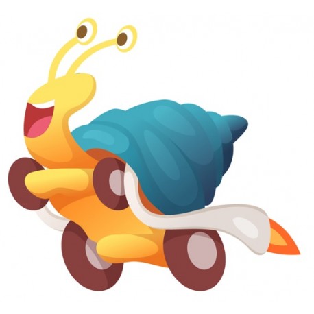 autocollant escargot rapide fusee