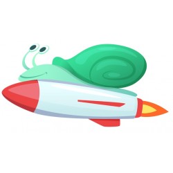 autocollant escargot vert rapide