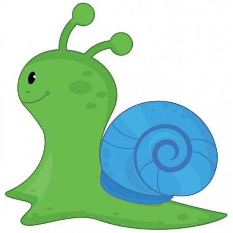 autocollant muraux escargot bleu