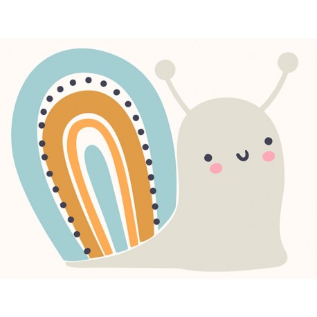 autocollants escargot arc en ciel