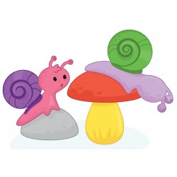 autocollants escargot champignon
