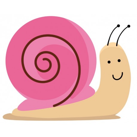 autocollants escargot rigolo rose