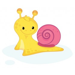 autocollants escargot rose