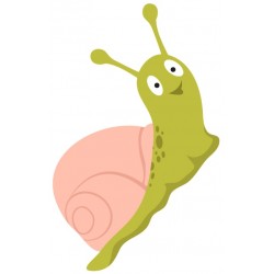 autocollants muraux escargot rose vert