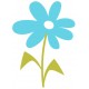 autocollants muraux fleur bleu