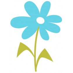 autocollants muraux fleur bleu