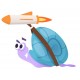 sticker escargot rapide fusee