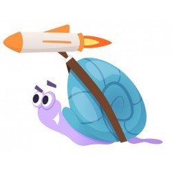 sticker escargot rapide fusee