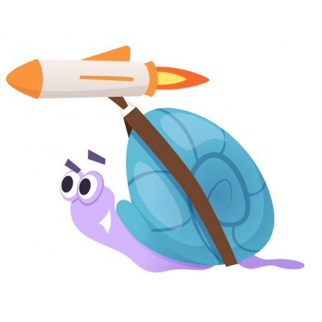 sticker escargot rapide fusee