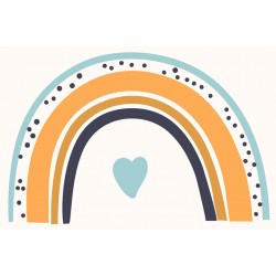 stickers arc en ciel bleu coeur