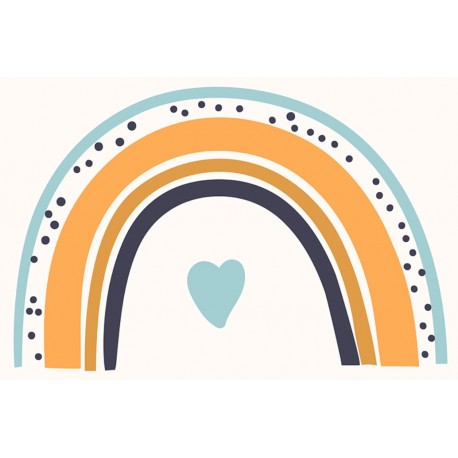 stickers arc en ciel bleu coeur