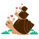 stickers muraux escargot famille
