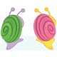 stickers muraux escargots rose vert